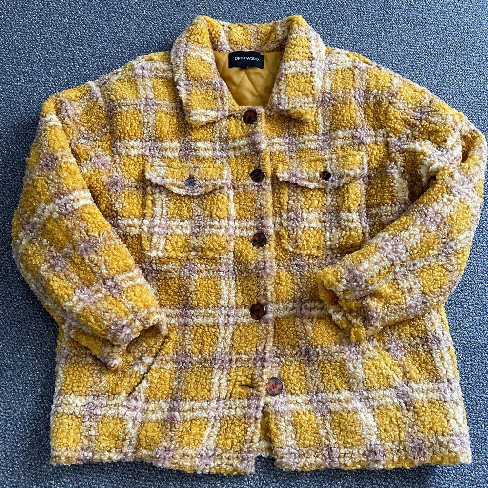 Driftwood Ryan Plaid Sherpa jacket-Anthropologie.